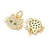 Brass Micro Pave Green Cubic Zirconia Charms CU-E003-18G-10-2