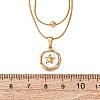 304 Stainless Steel with Natural White Shell Square Disc Pendant Double Layer Necklaces NJEW-K300-06C-G-3