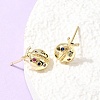 Brass Micro Pave Colorful Cubic Zirconia Stud Earrings EJEW-C186-19G-02-2
