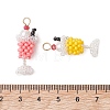 6Pcs Glass Seed Beaded Pendants PALLOY-MZ01269-3