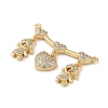 Brass Pave Cubic Zirconia Pendants KK-M287-05G-B-2