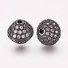 Brass Micro Pave Cubic Zirconia Beads ZIRC-G097-06B-1