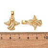 Brass Micro Pave Clear Cubic Zirconia Pendants CU-CBADD64-03G-3