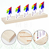 5 Slots Rectangle Wood Card Slotted Display Stands ODIS-WH0043-28-3