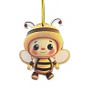 Cute Bees Acrylic Pendant Decoration HJEW-G026-01B-1