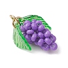 Glass Seed Beaded Grape Pendants PALLOY-MZ00467-02-3