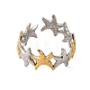 304 Stainless Steel Double Color Cuff Rings RJEW-S635-01GP-P-2