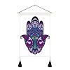 Polyester Hamsa Hand/Hand of Miriam with Evil Eye Pattern Wall Hanging Tapestry WG40508-03-1