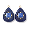 304 Stainless Steel Resin Pendants STAS-F352-07E-07-1