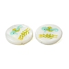 Ocean Printed Natural Freshwater Shell Flat Round Beads SHEL-A006-13G-2