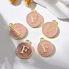 Golden Plated Alloy Enamel Charms X-ENAM-S118-07F-5