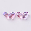 Two Tone Transparent Spray Painted Glass Beads GLAA-S190-018E-01-2