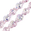 Electroplate Transparent Glass Beads Strands EGLA-N055-04A-03-1