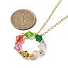 Colorful Acrylic Beaded Ring Pendant Necklaces NJEW-JN04596-01-4