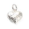 925 Sterling Silver 3D Textured Heart Charms STER-U009-10S-02-1
