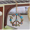 Bohemian Flower Peace Sign Alloy & Glass & Plastic Pearl Pendant Necklaces FS-WG15A32-01-1