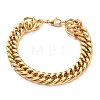 Ion Plating(IP) 304 Stainless Steel Cuban Link Chain Bracelets STAS-A028-B064G-A-1