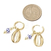 Brass Shell Shape Hoop Earrings EJEW-JE06738-4