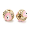 Brass Micro Pave Cubic Zirconia Beads ZIRC-A019-16G-B-3