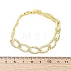 Brass Micro Pave Clear Cubic Zirconia Curb Chain Bracelets for Women BJEW-A034-04A-G-5