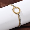 Two Tone 304 Stainless Steel Curb Chain Double Layers Bracelets BJEW-P396-01B-A-1
