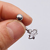 304 Stainless Steel Micro Pave Cubic Zirconia Belly Rings WGADED5-24-1