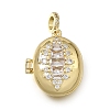 Brass Micro Pave Clear Cubic Zirconia Diffuser Locket Pendants KK-A303-28C-G-1
