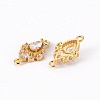 Brass Micro Pave Clear Cubic Zirconia Link Connectors LS-ZIRC-S068-023-NF-2