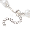 Natural South Red Agate Chip & Glass Pearl Round Beaded Necklaces for Women NJEW-JN05609-4
