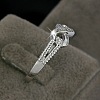 Brass & Clear Cubic Zirconia Finger Rings for Women FS-WGA713C-02-2