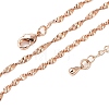 Brass Singapore Chains Necklaces for Women NJEW-D302-36RG-5