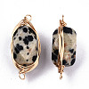 Natural Dalmatian Jasper Links/Connectors G-T131-100C-3