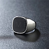 Square Titanium Steel Enamel Finger Rings for Men FS-WG78CFC-03-1