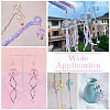 10Pcs Glass Bead Cone for Wind Chimes Making GLAA-TA0002-24C-7