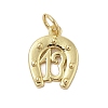 Horse Shoe Rack Plating Brass Pendants KK-Z074-34G-1