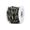 Handmade Brass & Glass Beaded Link Chains CHC-Q021-04A-G-2