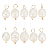 10Pcs Natural Cultured Freshwater Pearl Pendants FIND-LP0001-54-1