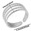 Non-Tarnish Geometric Minimalist Hollow 304 Stainless Steel Cuff Rings KD9952-1-1