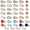 39Pcs Flower & Flat Round ABS Plastic with Alloy Lapel Pin Backs for Backpack Clothes JEWB-GF0001-55-1