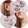 Natural Quartz Crystal Chips Beaded Big Teardrop Dangle Earrings EJEW-SW00016-01-7