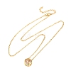 Brass Pave Cubic Zirconia Birth Stone Constellation Pendant Cable Chain Necklaces NJEW-D334-01G-08-4