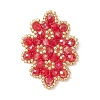 Woven Glass Beaded Connector Charms PALLOY-MZ01201-2