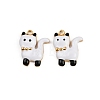 304 Stainless Steel Enamel White Pet Charms STAS-P410-35A-G-1