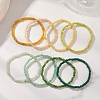 7Pcs Dyed Natural Malaysia Jade Rondelle Beads Stretch Bracelets for Women BJEW-JB13044-2