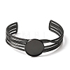 304 Stainless Steel Multi-strand Cuff Bracelet Blanks with Flat Round Bezel Settings SA-CBA4160-01C-EB-2