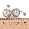 Round Brass Stud Earrings EJEW-D351-01P-3