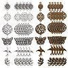 72Pcs 12 Styles Tibetan Style Alloy Connector Charms TIBE-SC0001-78-1
