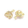 Brass Micro Pave Clear Cubic Zirconia Pendants KK-Q073-04G-2