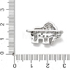 Brass Micro Pave Clear Cubic Zirconia Elephant Spacer Bars KK-K428-09P-3