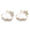 Brass Micro Pave Cubic Clear Zirconia Charms X-KK-N232-134-NF-1